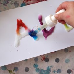 Glue, Salt, and Watercolor Experiment