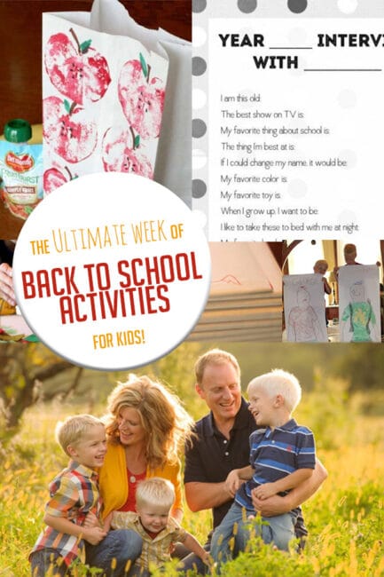 Get set for back to school with a full week of back to school activities!