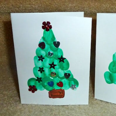 Fingerprint Christmas Cards - Letter F Christmas Craft for A-Z Christmas Crafts!