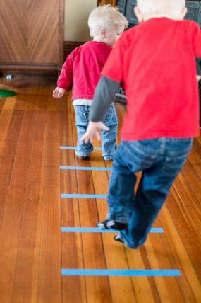 Build gross motor skills with five easy activities using just six lines of tape1