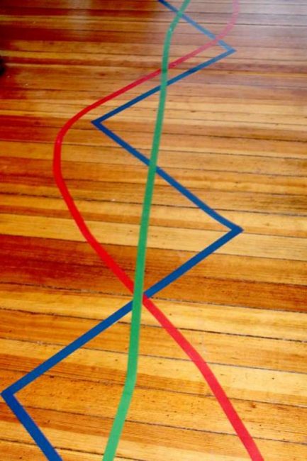 Use different colors to make several tape lines