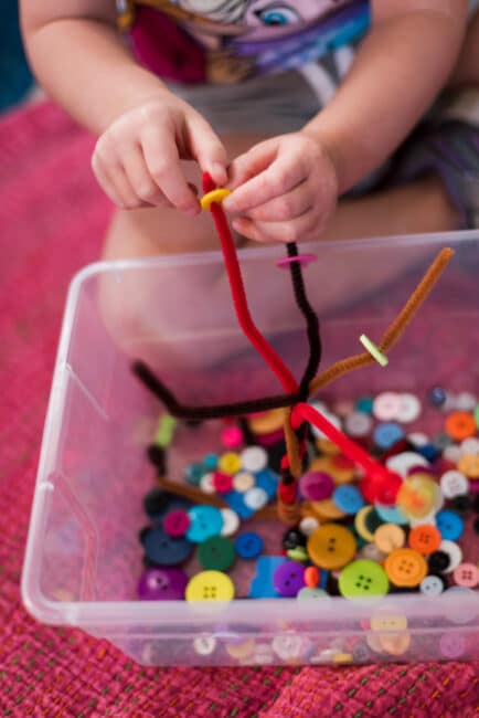 Make a pretty fall busy tree busy bin for a fun quiet time activity!