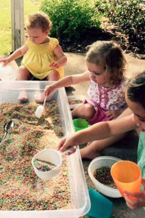Children Making Patterns In Rice 3 Activities in One! Homemade Colored Rice - HOAWG