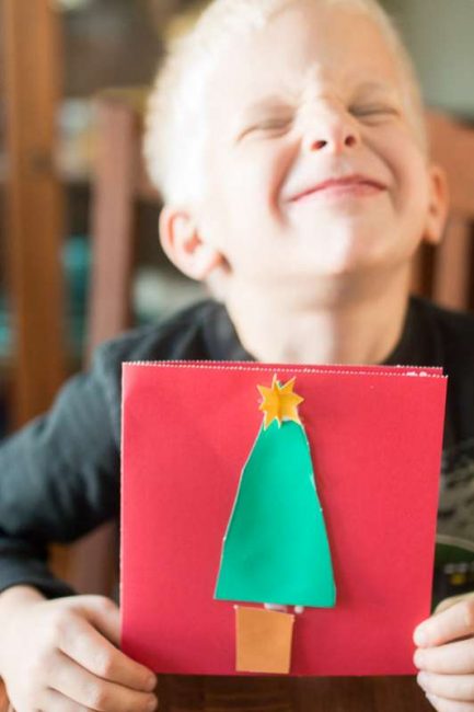 Simple Christmas tree cards - without decorating