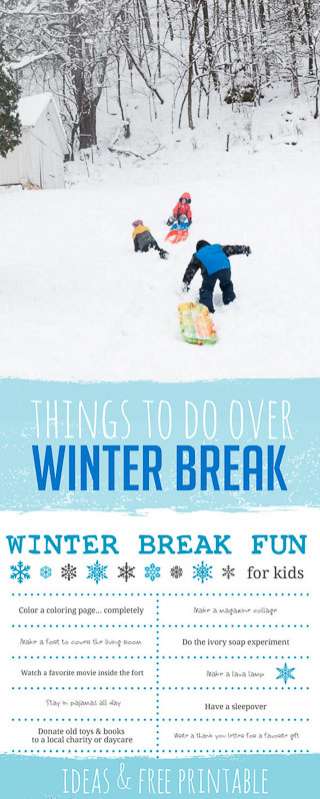 Fun Things to Do Over Winter Break for Kids + Free Printable