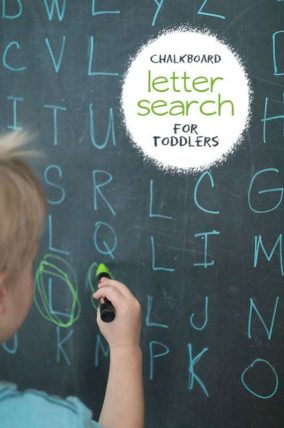 Chalkboard letter search for toddlers