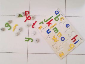 Rainbow Rice Sensory Bin + Letter Learning - Hands On As We Grow®
