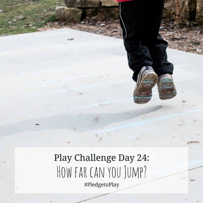 Day 24 Play Activity: Jump along the lines! Pledge to play for an hour every day for 30 days