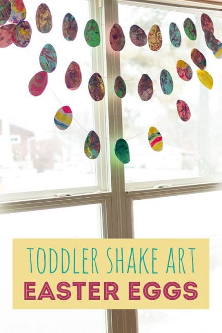 Shake Art by toddlers -- Easter egg art project for toddlers