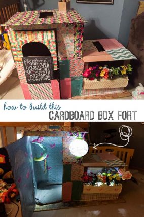 How to build a fun cardboard box fort for the kids to play in!