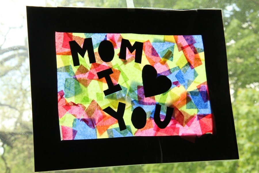 Mother's Day Suncatcher craft for mother's Day. So pretty!