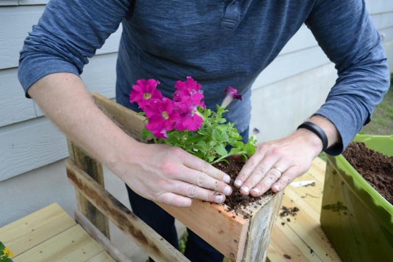 Make the mud kitchen pretty with flowers