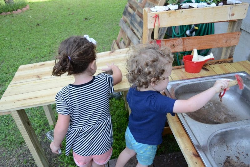 Your kids will love playing in their own mud kitchen