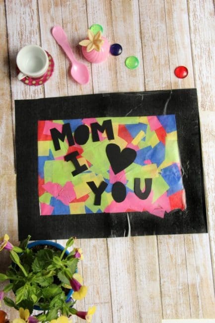 Kids will love making this suncatcher craft for Mother's Day and any day!