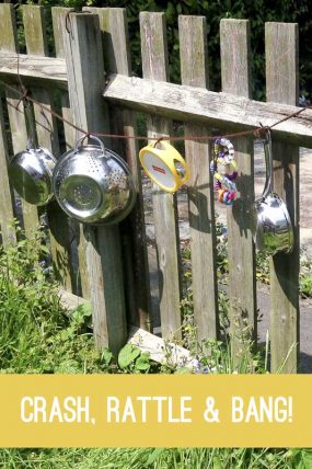 String up pots and pans for a musical sensory experience to the ears!