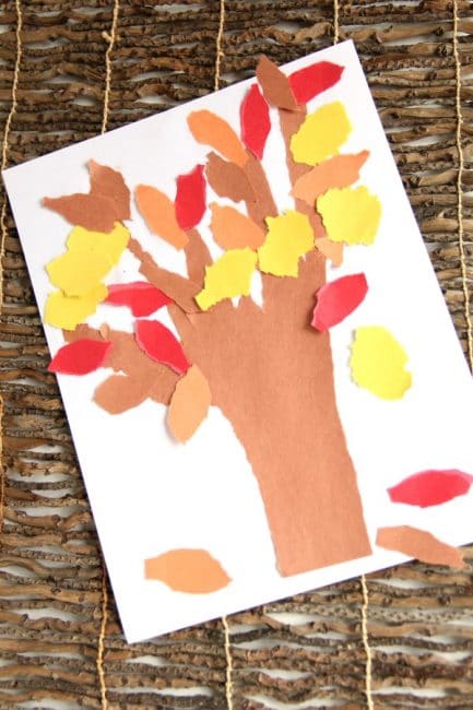Fall Tree Craft that is perfect for kids to work on hand strength.