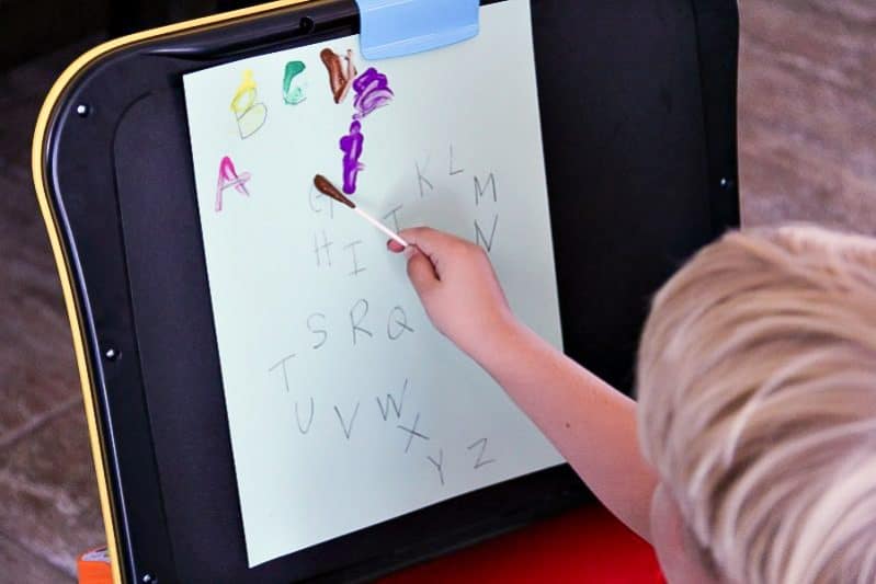 This quick-to-prep art activity helps your kids practice writing their alphabet by tracing letters