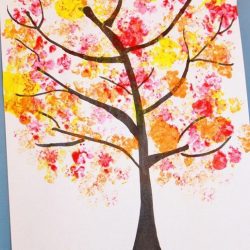 Cauliflower Printed Fall Trees