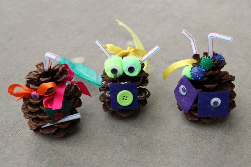 These Tinker Tray Pine Cone Monsters Are Adorable!