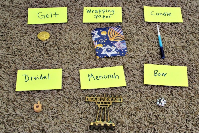 This touch and feel Hanukkah game for kids is a perfect way for kids to learn about the special items of your holiday!
