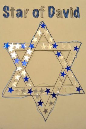 An easy sticker tracing Hanukkah activity