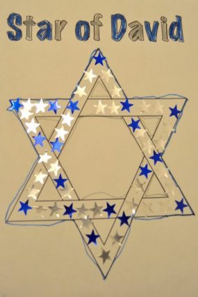 An easy sticker tracing Hanukkah activity