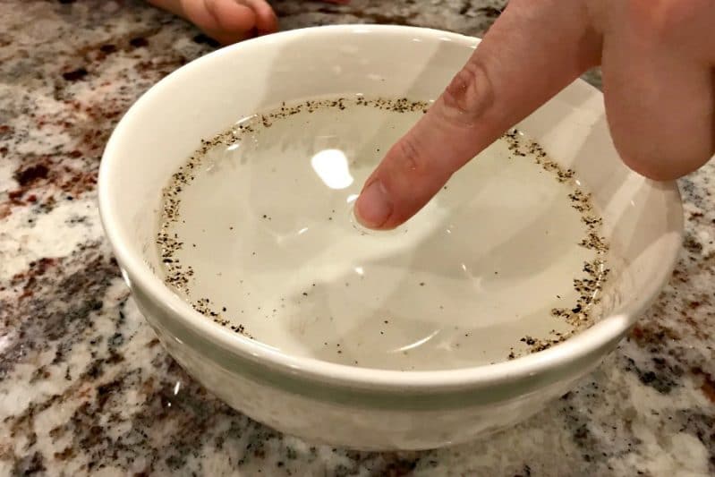 This surface tension experiment for kids is a perfect way to introduce little ones to science... and make them think you can do magic.
