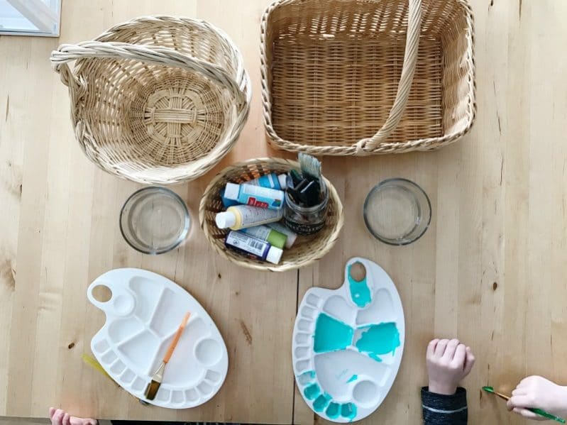 basket painting process art 