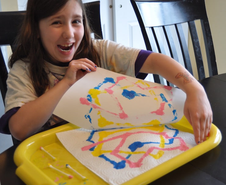 This painting activity is super easy to set up and flexible to fit multiple aged kids.