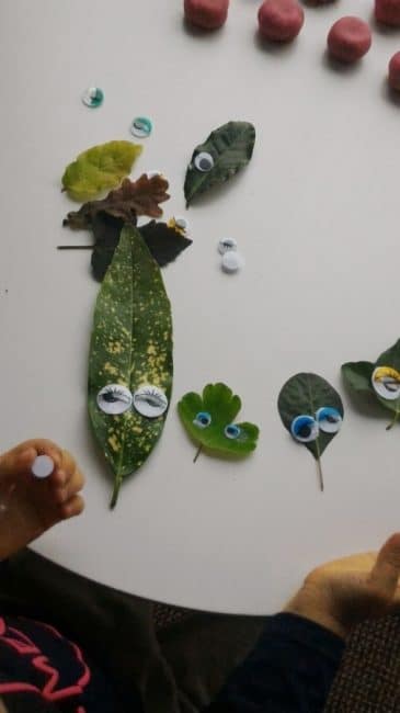 A leaf cutting activity that doubles as pretend play.