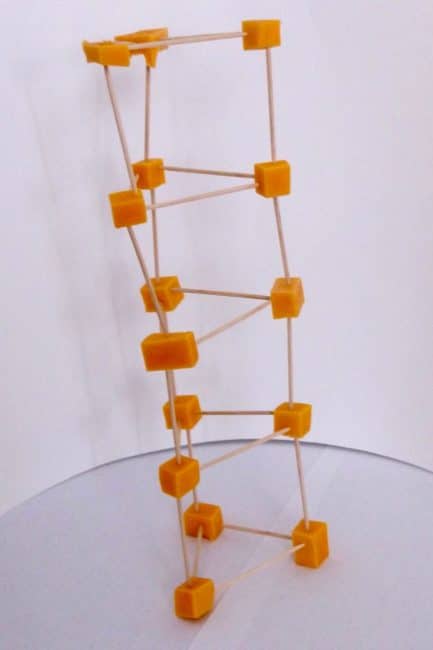 Tower building without blocks - use cheese and toothpicks!