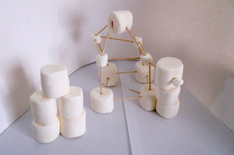 Tower building without blocks - use marshmallows and toothpicks!