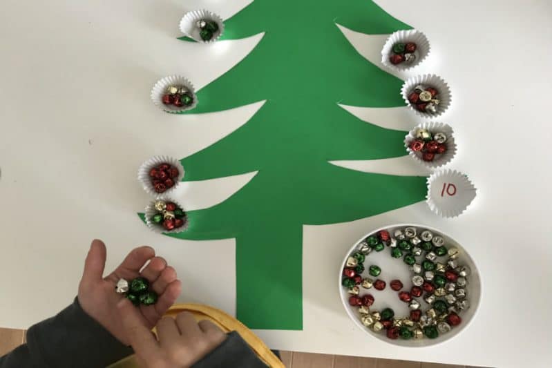 fine motor christmas tree transfer activity number recognition