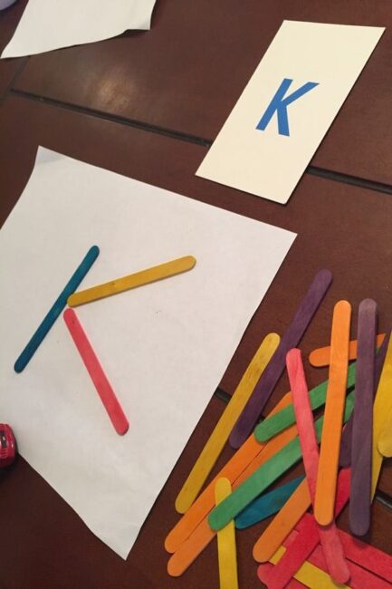 Take a break from worksheets with this fun hands-on build a letter game for preschoolers. Take a break from worksheets with this fun hands-on build a letter game for preschoolers.