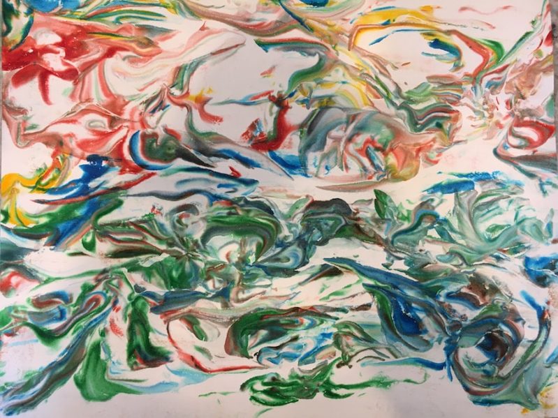 Shaving cream marbling is sensory play and art in one!
