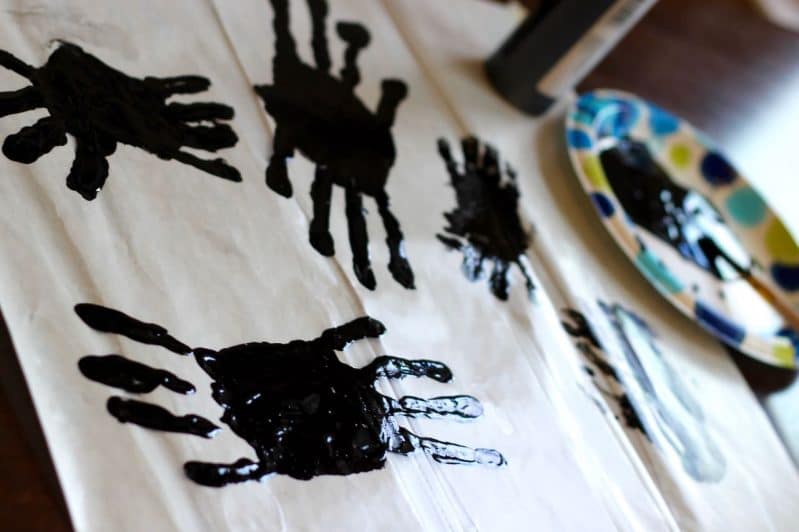 Get the whole family involved in decorating the windows with some not-so-spooky spider handprint window clings!