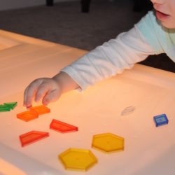 Shape matching on the easiest ever DIY light table!