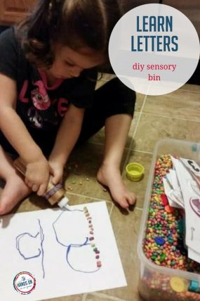 Help your child learn letters with fun interactive activities in a DIY sensory bin
