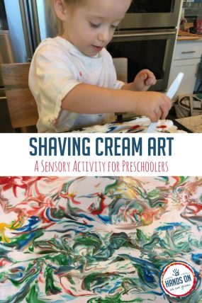 Shaving Cream Sensory Art Activity - Hands On As We Grow®