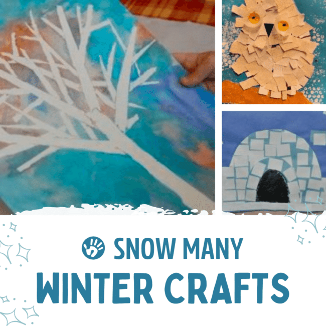28 winter crafts for kids to make. From penguins to snow globes to ice wreaths.