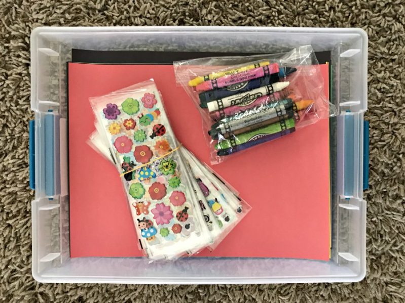 Build a sticker busy box to help entertain your children