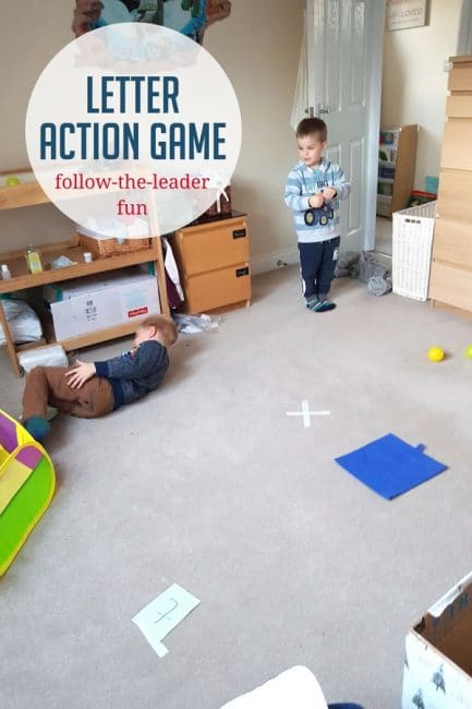 A learning letters action game is perfect for action preschoolers!