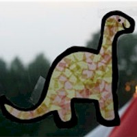 Tissue Paper Dinosaur- Free Kids Crafts