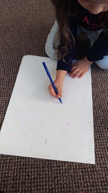 Draw an outline for your flower art collage