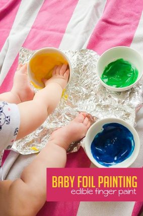 Have messy sensory fun with baby-safe edible finger paints!