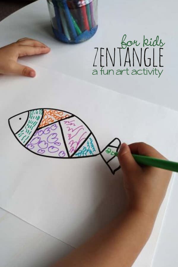 Easy Zentangle Drawing Inspired Art Activity for Kids