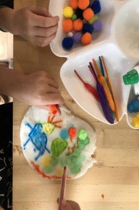 coloring on play doh