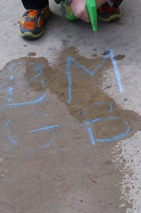 Simple and Fun Disappearing Letters Chalk Activity for Preschoolers