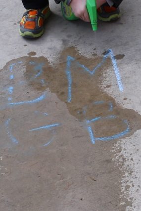 Simple and Fun Disappearing Letters Chalk Activity for Preschoolers