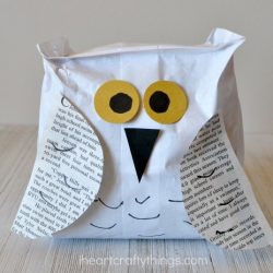 Paper Bag Snowy Owl- I Heart Crafty Things